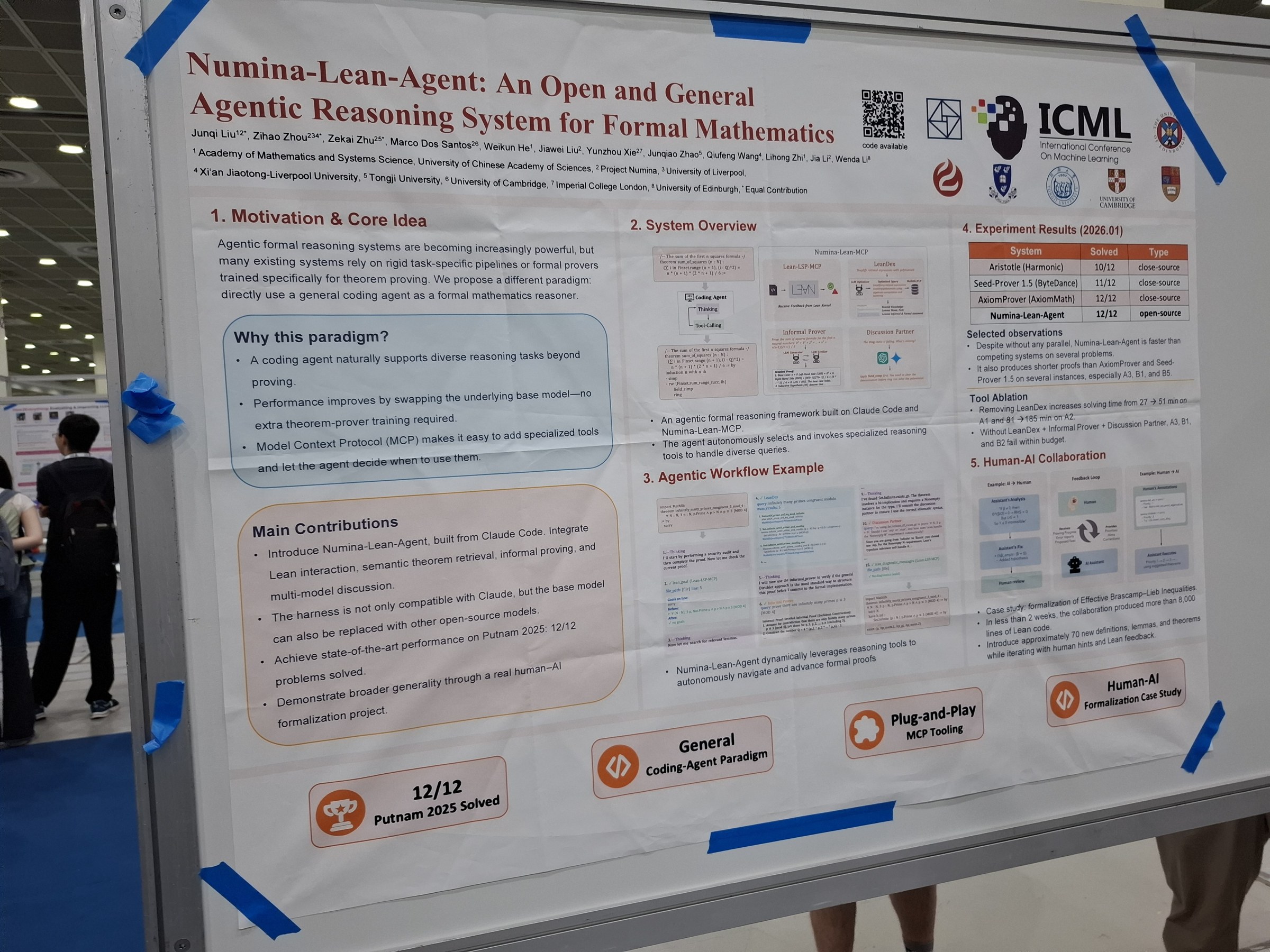 Numina-Lean-Agent: An Open and General Agentic Reasoning System for Formal Mathematics