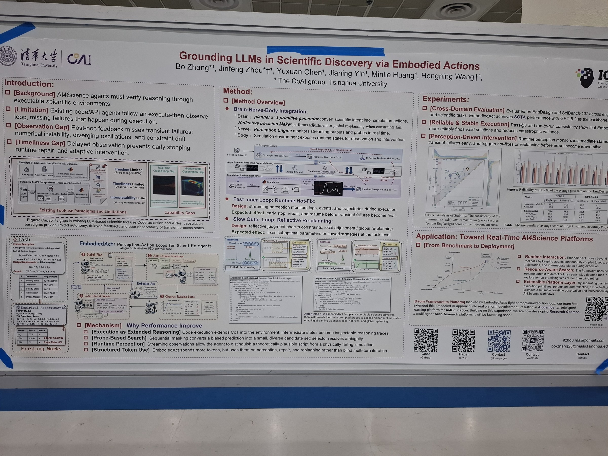 Grounding LLMs in Scientific Discovery via Embodied Actions